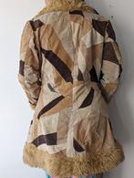 Vintage patchwork suede leren jas maat 38, Kleding | Dames, Jassen | Winter, Gedragen, Beige, Maat 38/40 (M), Vintage