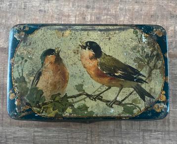 Vintage Koektrommel met Vogelmotief beschikbaar voor biedingen