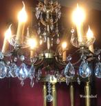Kristallen pegels kroonluchter/ hanglamp antiek 6 kandelaars, Ophalen of Verzenden, Overige materialen, Antiek / klassiek