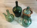 grote groene flessen vintage, Minder dan 50 cm, Groen, Glas, Gebruikt