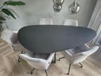 Eettafel kiezel vorm Kas20 200x110cm kleur zwart spinpoot, Ophalen, 100 tot 150 cm, 200 cm of meer, Zo goed als nieuw