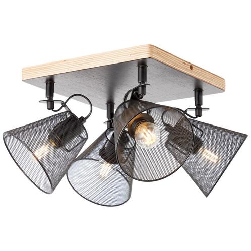 Plafondlamp met 4 spots NIEUW, Huis en Inrichting, Lampen | Plafondlampen, Nieuw, Hout, Metaal, Ophalen of Verzenden