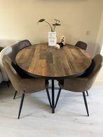 Eetkamertafel + stoelen, Ophalen, Zo goed als nieuw, 4 tot 6 stoelen