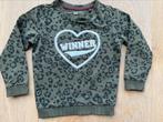 Donkergroen panterprint trui meisje WE mt 98/140 netjes, Kinderen en Baby's, Kinderkleding | Maat 98, Meisje, WE, Trui of Vest