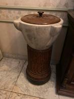 Marmeren kruiden ukhli, houten deksel, vijzel, doopvont, Ophalen