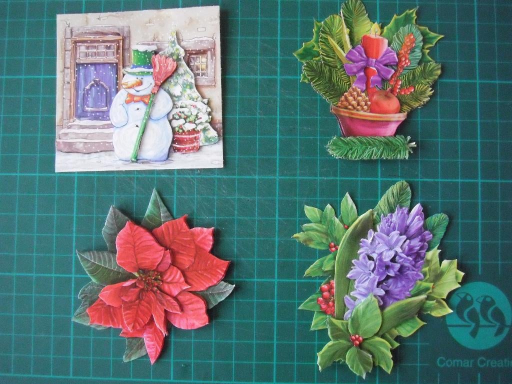 set 3D plaatjes Kerst -3, Hobby en Vrije tijd, Kaarten | Zelf maken, Ophalen of Verzenden, Nieuw, Kerst, Knipvel