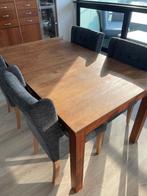 Houten eettafel, Huis en Inrichting, Tafels | Eettafels, Ophalen, Gebruikt, Teakhout, 200 cm of meer