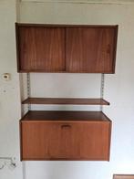 Vintage Mid century teak houten wandmeubel. Jaren 60., Huis en Inrichting, Kasten | Wandmeubels, Ophalen, Gebruikt, 25 tot 50 cm
