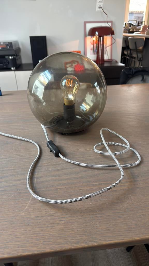 Ikea bol lamp bruin glas, Ophalen, Zo goed als nieuw, Glas, Minder dan 50 cm