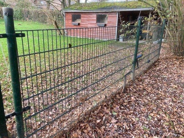 locinox hekwerk, Tuin en Terras, Tuinhekken en Hekwerk, Zo goed als nieuw, Dubbelstaafmat hekwerk, IJzer, Met poort, Ophalen
