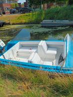 Boot met buitenboordmotor 9.9 pk met trailer, Watersport en Boten, Vis- en Consoleboten, Ophalen, Tot 10 pk, Zo goed als nieuw