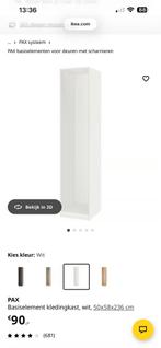 Ikea pax kast 50x236 met roedel en plank, Ophalen of Verzenden, Zo goed als nieuw, 50 tot 75 cm, 200 cm of meer