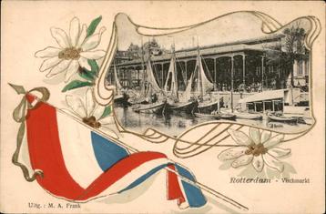 Rotterdam Vischmarkt TOP-reliëfkaart st 1904 uitg M.A.Frank beschikbaar voor biedingen
