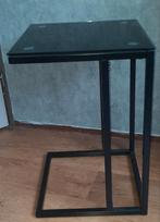 Glazen/metalen tafeltje., Huis en Inrichting, Tafels | Bijzettafels, Ophalen, Rechthoekig, Glas, Minder dan 55 cm