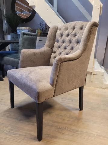 *VOORRAAD* 6 Landelijke Eetkamerstoelen Victoria Tempo Taupe beschikbaar voor biedingen