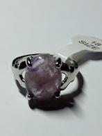Zilveren gekleurd ring met echt amethyst - Maat 18, Sieraden, Tassen en Uiterlijk, Ringen, Verzenden, Paars, Zo goed als nieuw