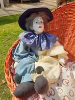 Vintage stoffen CLOWN met Porseleinen KOP <> DECO jaren ‘80, Ophalen of Verzenden