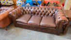 Vintage lederen Chesterfield bank