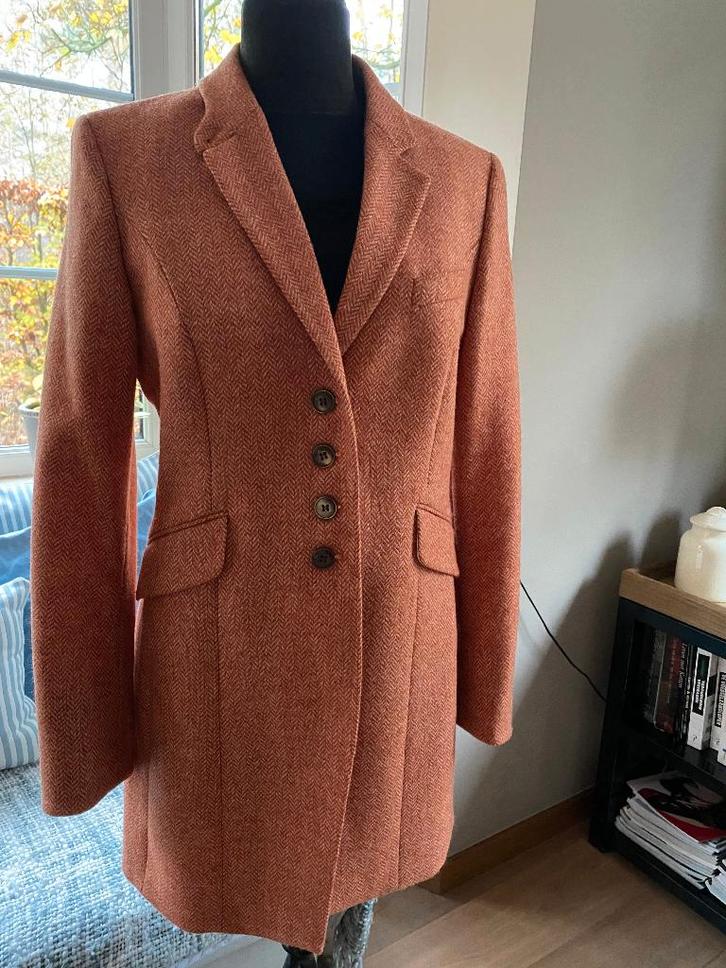 SCAPA burnt orange koetsiersjas visgraatmotief - 36/38, Kleding | Dames, Jasjes, Kostuums en Pakken, Zo goed als nieuw, Jasje