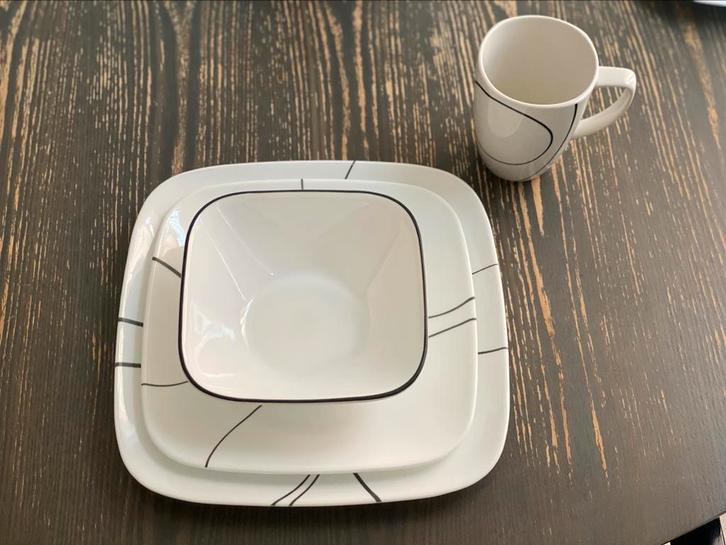 Servies 15 delig Corelle, Huis en Inrichting, Keuken | Servies, Zo goed als nieuw, Overige stijlen, Glas, Ophalen