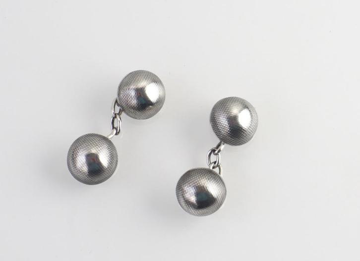 Vintage zilveren manchetknopen guillochedecor, Sieraden, Tassen en Uiterlijk, Antieke sieraden, Manchetknopen, Zilver, Ophalen of Verzenden