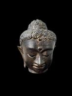 Bronzen Boeddha hoofd sculptuur, Antiek en Kunst, Kunst | Niet-Westerse kunst, Ophalen of Verzenden