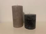 2 Kaarsen: Beige en Zwart 13 en 8 cm, Overige materialen, Beige, Nieuw, Ophalen of Verzenden