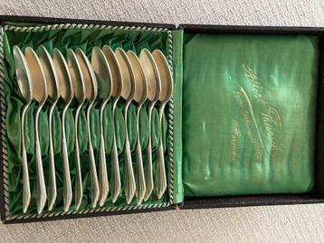 12 verzilverde koffielepels, Albert Thiersch beschikbaar voor biedingen