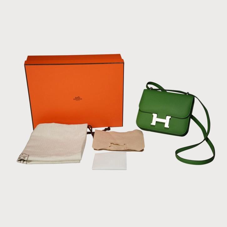 Hermès Constance 18 Mirror Vert Yucca Phw, Sieraden, Tassen en Uiterlijk, Tassen | Damestassen, Nieuw, Avondtasje, Groen, Ophalen of Verzenden