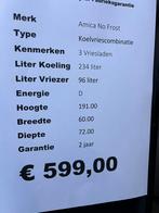 Retro koelvriescombinatie no frost zwart, Amica, 200 liter of meer, Met aparte vriezer, Nieuw