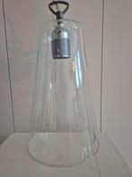 Glazen Hanglamp met Metalen Fitting, Huis en Inrichting, Lampen | Hanglampen, Ophalen of Verzenden, Minder dan 50 cm
