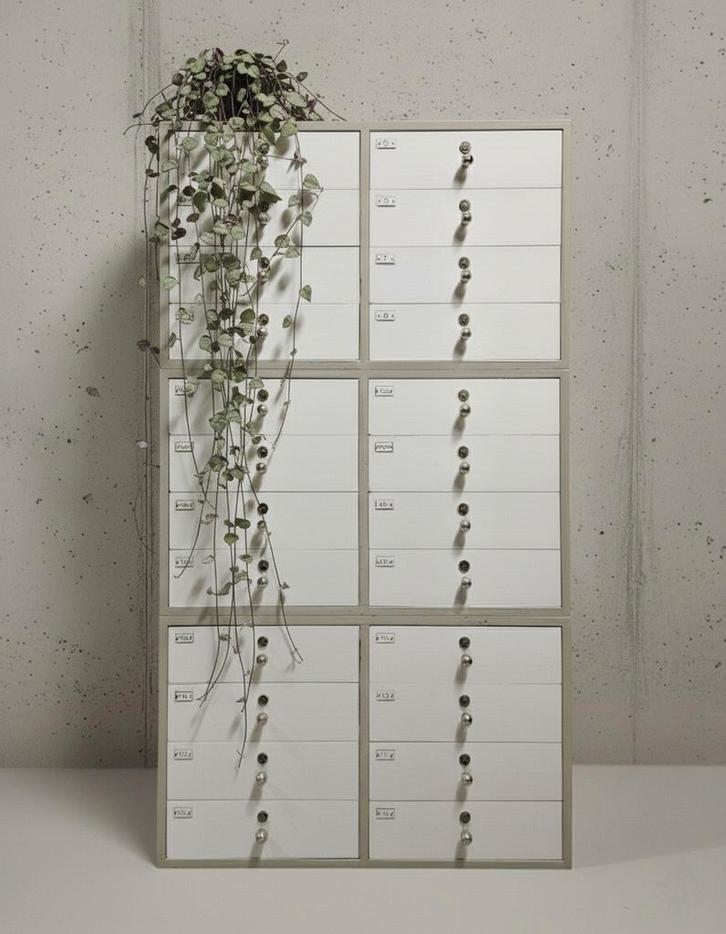 Vintage houten schoolkast ladekast brocante apothekerskast, Antiek en Kunst, Curiosa en Brocante, Ophalen of Verzenden