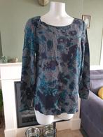 Sandwich zwart wit groene top shirt topje 36 S Gratis Verz., Kleding | Dames, Tops, Verzenden, Zwart, Zo goed als nieuw, Lange mouw