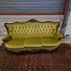 Barok Bank Mosgroen Fluweel - Prachtstaat!, Huis en Inrichting, Barok, Driepersoons, 75 tot 100 cm, Ophalen of Verzenden