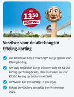 AH Eftelingzegels | 14 boekjes | 1 boekje = € 13,50 korting, Drie personen of meer, Kortingsbon, Pretpark