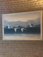 Schilderij met Zwanen in Vlucht, Ophalen of Verzenden