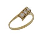 18 karaats gouden dames slag ring met 3 diamanten 0,30ct, Sieraden, Tassen en Uiterlijk, Ringen, Goud, Goud, Met edelsteen, 17 tot 18