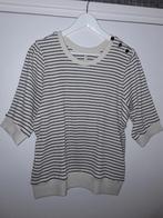 Summum Woman Beige/Blauw Gestreepte Trui Met Glitters Mt XL, Summum Woman, Blauw, Maat 46/48 (XL) of groter, Nieuw