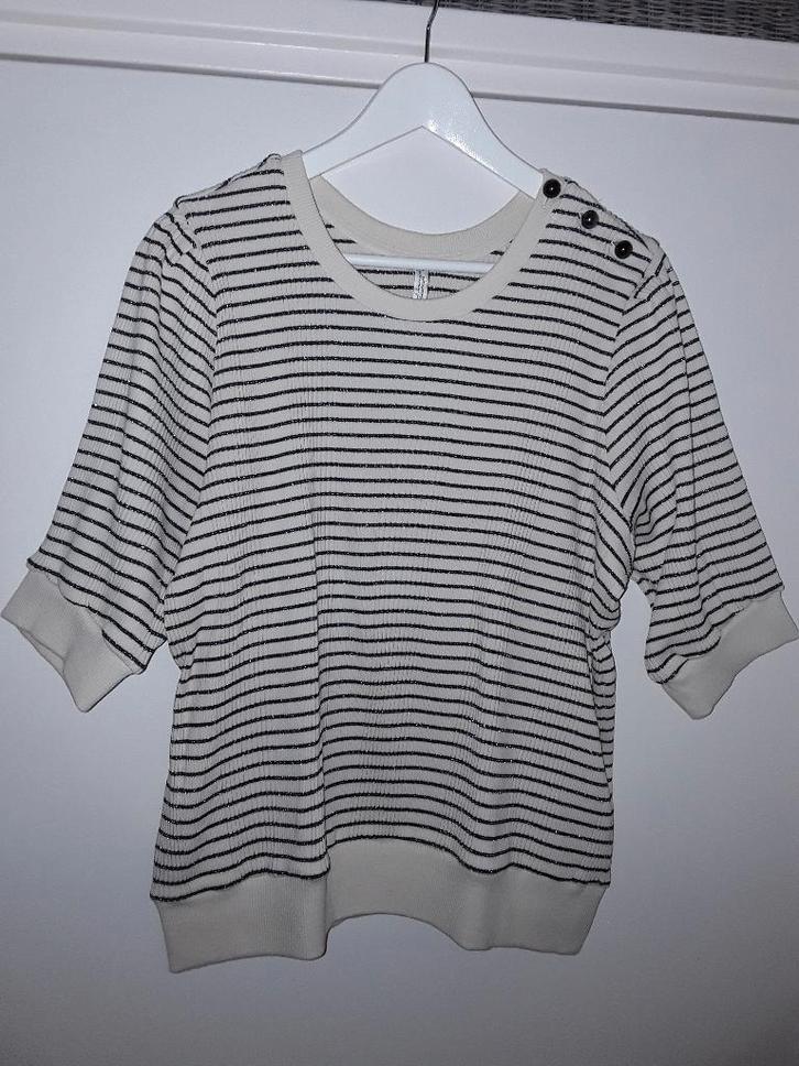 Summum Woman Beige/Blauw Gestreepte Trui Met Glitters Mt XL, Kleding | Dames, Truien en Vesten, Nieuw, Maat 46/48 (XL) of groter