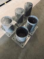 Prijsknaller Paalhouder op plaat Ø101 en Ø121 Hoogte 150 mm, Verzenden, Nieuw, Minder dan 180 cm, Palen