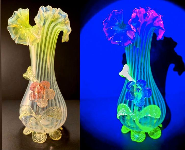 Victorian uraniumglas vaas 26cm Stourbridge Stevens&Williams, Antiek en Kunst, Antiek | Glas en Kristal, Ophalen of Verzenden