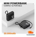 MINI POWERBANK 30.000mAh Externe Batterij + 2 usb-c kabels, Ophalen of Verzenden, Nieuw, Apple iPhone