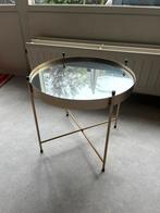 Chique rond bijzettafeltje – goud met spiegelglas, Huis en Inrichting, Tafels | Bijzettafels, Minder dan 55 cm, Metaal of Aluminium