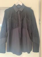 Zwarte blouse met franje maat 38 Bruuns Bazaar, Kleding | Dames, Ophalen of Verzenden, Zo goed als nieuw, Maat 38/40 (M), Zwart