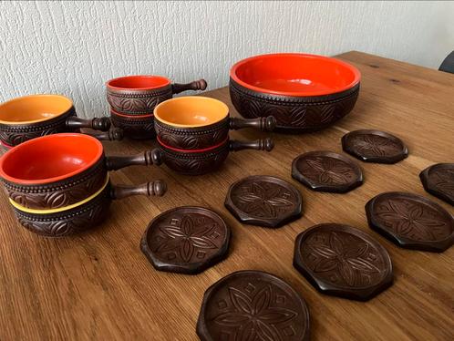 Emsa party snack schalen en onderzetters set vintage, Verzamelen, Retro, Huis en Inrichting, Ophalen of Verzenden