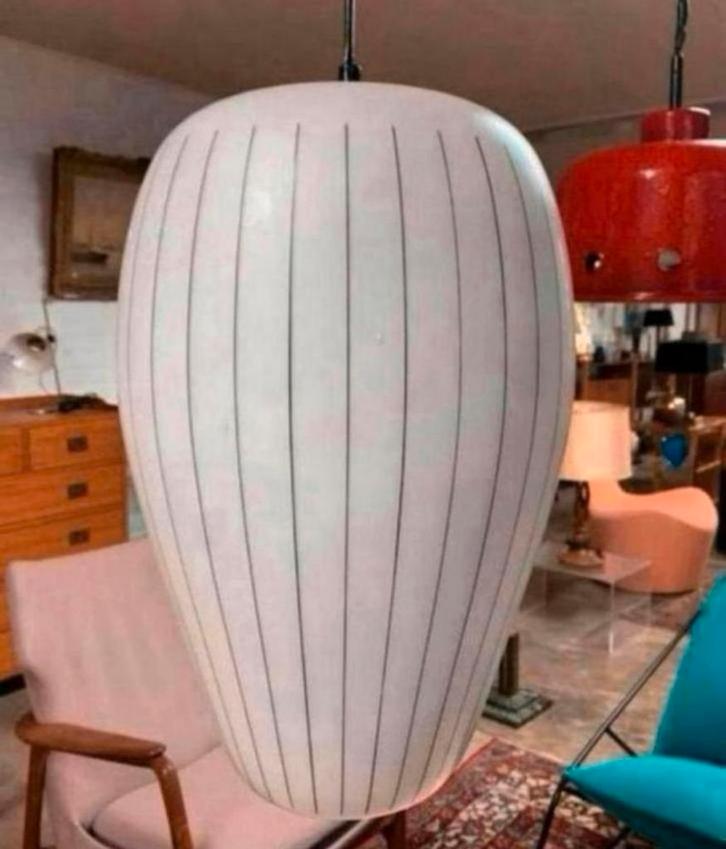 Vintage Lamp Deense Philips Louis Kalff glazen hanglamp jare, Huis en Inrichting, Lampen | Hanglampen, Ophalen of Verzenden