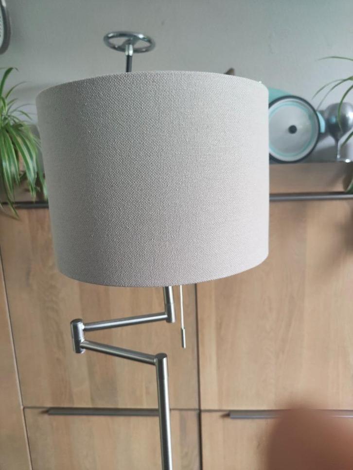 vloerlamp leeslamp RVS, Huis en Inrichting, Lampen | Vloerlampen, Zo goed als nieuw, 150 tot 200 cm, Metaal, Stof, Ophalen