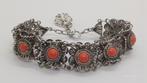 Zilveren antieke armband filigrain, Sieraden, Tassen en Uiterlijk, Armbanden, Ophalen of Verzenden, Zilver, Zilver, Met edelsteen