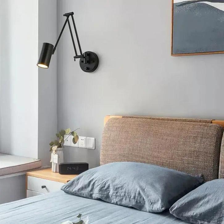 Moderne Wandlamp met Verstelbare Arm, Huis en Inrichting, Lampen | Wandlampen, Gebruikt, Metaal, Ophalen of Verzenden