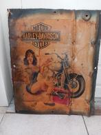 Vintage Harley Davidson metalen wandbord drum oil, Ophalen of Verzenden, Nieuw, Reclamebord